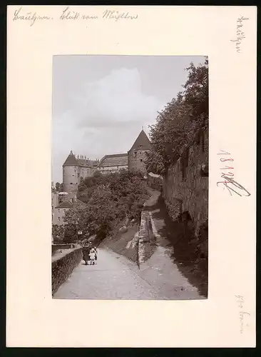 Fotografie Brück & Sohn Meissen, Ansicht Bautzen, Blick vom Mühltor auf das Schloss