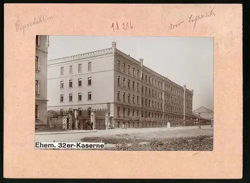Fotografie Brück & Sohn Meissen, Ansicht Riesa a. Elbe, Kaserne 2. Abteilung 3. K. S. Feld-Artillerie-Regiment Nr. 32