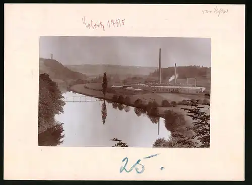 Fotografie Brück & Sohn Meissen, Ansicht Colditz i. Sa., Blick auf die Steingutfabrik im Muldental