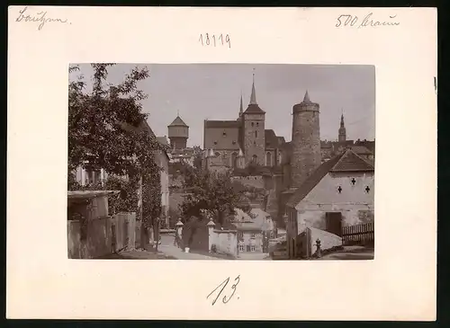 Fotografie Brück & Sohn Meissen, Ansicht Bautzen, Blick auf die Stadt mit Wasserturm