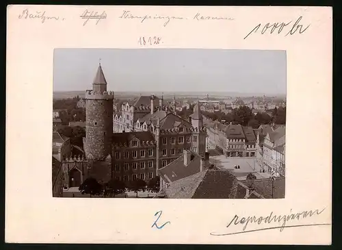 Fotografie Brück & Sohn Meissen, Ansicht Bautzen, Blick auf die Kronprinzen Kaserne, Seifenfabrik A. Lehmann