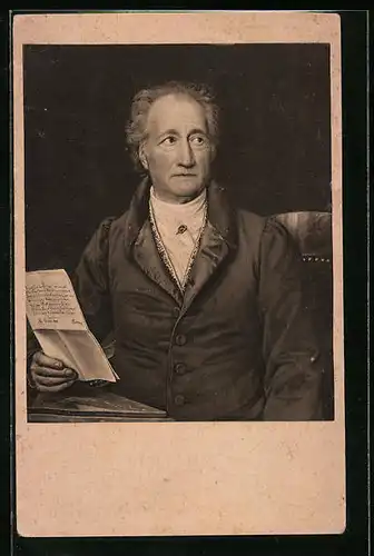 AK Johann Wolfgang von Goethe mit einem Brief