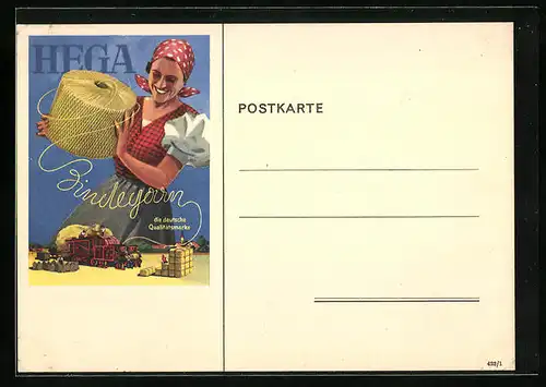 Künstler-AK Reklame Hega Bindegarn