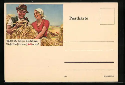 Künstler-AK Reklame Dünger mit Kali