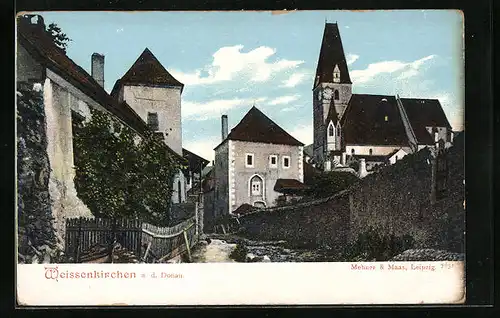 AK Weissenkirchen a. d. Donau, Ortsansicht mit Kirche