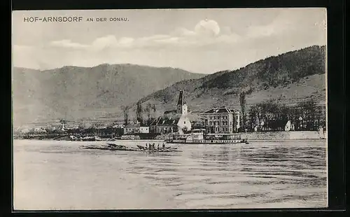 AK Hof-Arnsdorf, Flusspartie an der Donau