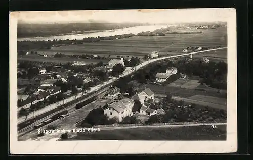 AK Maria Ellend, Fliegeraufnahme des Ortes