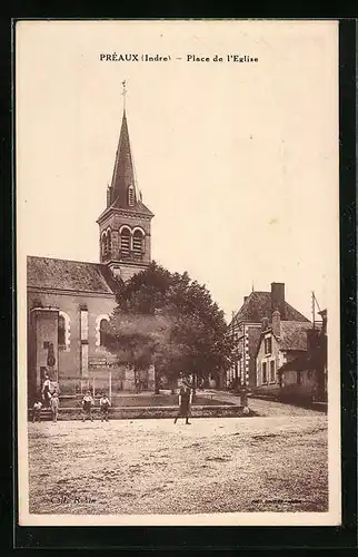AK Préaux, Place de l`Eglise