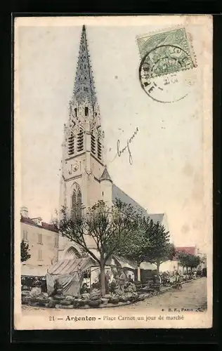 AK Argenton, Place Carnot un jour de marché