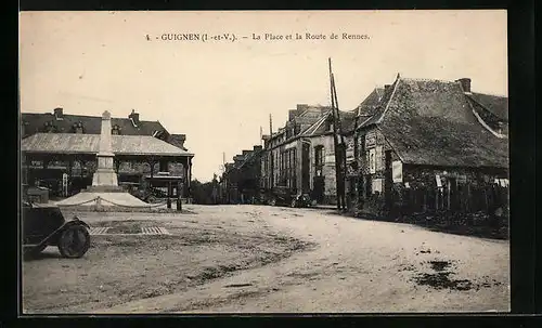 AK Guignen, La Place et la Route de Rennes
