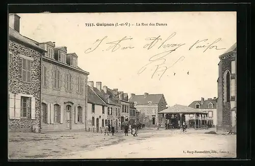 AK Guignen, La Rue des Dames