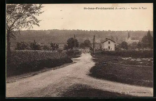 AK St-Jean-Froidmentel, Vallée du Loir, Passage à niveau, Bahnübergang
