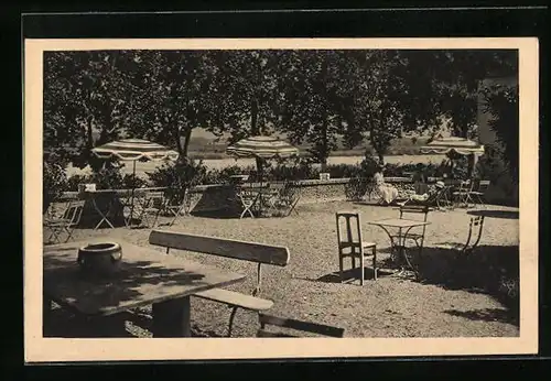AK Saint-Dyé-sur-Loire, Terrasse de l`Hotel de la Plage