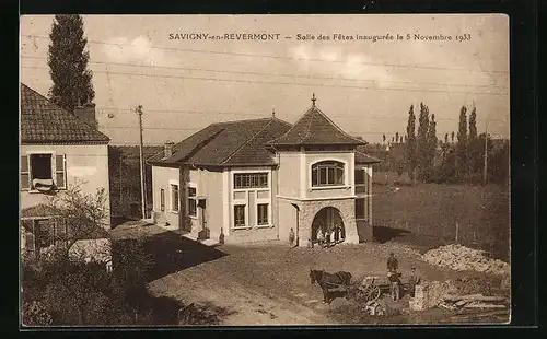 AK Savigny-en-Revermont, Salle des Fetes inauguree le 5 Novembre 1933