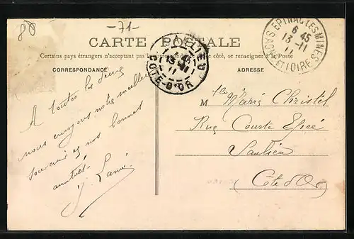 AK Épinac-les-Mines, Le Curier, la Direction