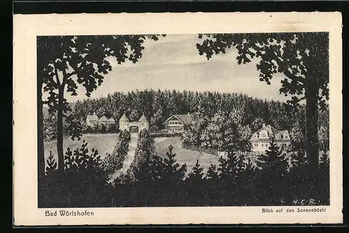Künstler-AK Wörishofen, Blick auf den Sonnenbüchl