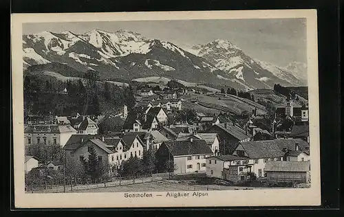 AK Sonthofen /Allgäu, Ortschaft vor den Alpen