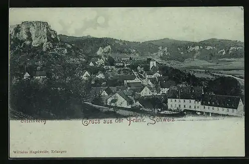 AK Streitberg /Fränk. Schweiz, Ort vor Felsen