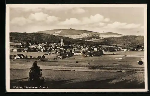 AK Weiding /Schönsee, Ortspartie aus der Vogelschau