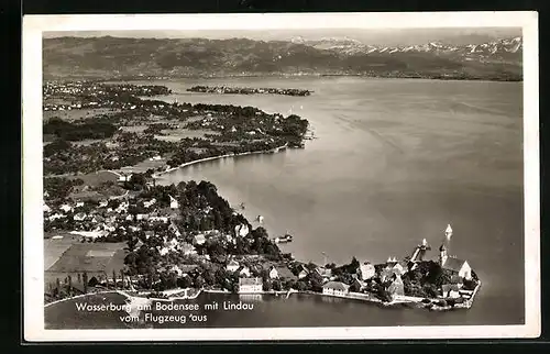 AK Wasserburg am Bodensee, Fliegeraufnahme der Stadt mit Lindau