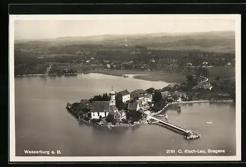 AK Wasserburg a. B., Halbinsel aus der Vogelschau