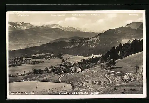 AK Scheidegg i. Allgäu, Ortsansicht aus der Ferne