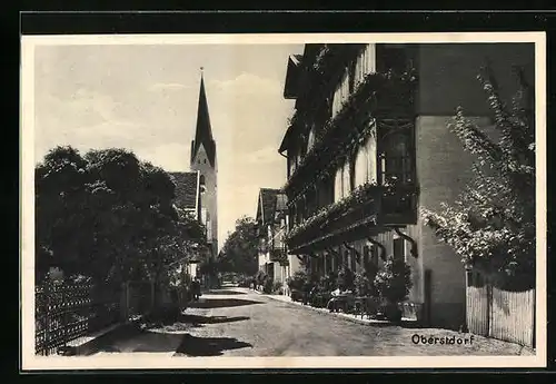 AK Oberstdorf, Kirchstrasse mit Hotel Löwen