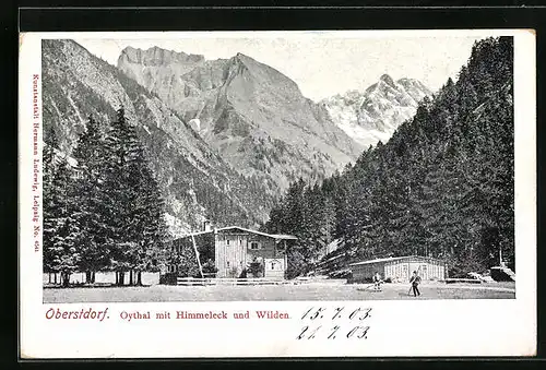 Künstler-AK Oberstdorf, Oythal mit Himmeleck und Wilden