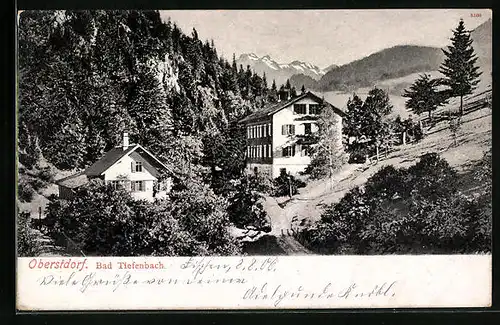 AK Bad Tiefenbach b. Oberstdorf, Gasthof mit Landschaftspanorama