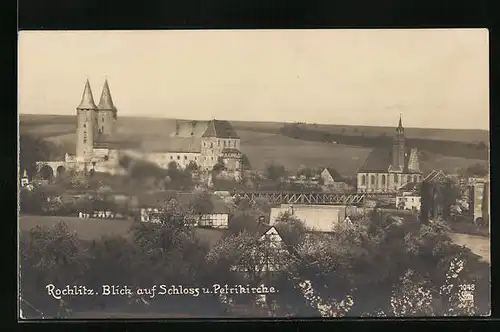 AK Rochlitz, Blick auf Schloss und Petrikirche