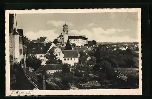 AK Dillingen a. D., Ortspartie mit Schloss