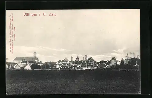 AK Dillingen a. D., Ortsansicht vom Feld aus