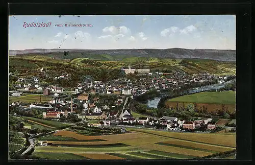 AK Rudolstadt, Totalansicht vom Bismarckturm