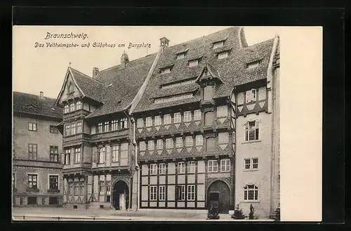 AK Braunschweig, Das Veltheimsche- und Gildehaus am Burgplatz