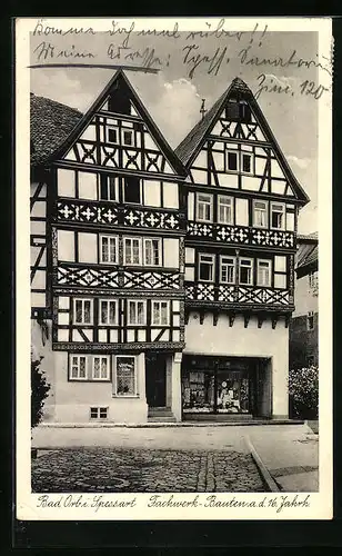 AK Bad Orb /Sauerl., Fachwerk-Bauten aus dem 16. Jahrhundert