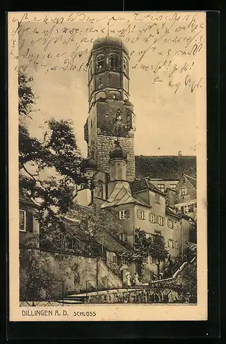 AK Dillingen a. D., Schloss mit Treppengang