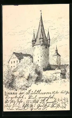 Künstler-AK Lindau i. B., Peterskirche
