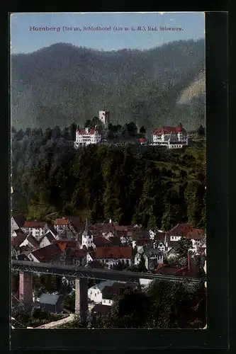 AK Hornberg /Schwarzw., Ortsansicht mit Schlosshotel