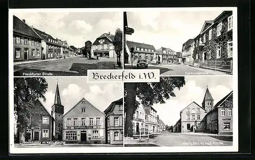 AK Breckerfeld /W., Marktplatz mit kath. Kirche, evang. Kirche