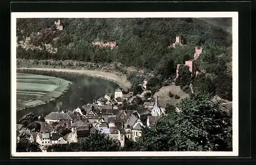 AK Neckarsteinach, Teilansicht der Vierburgenstadt