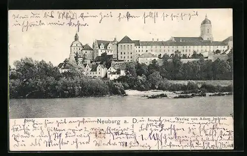 AK Neuburg a. D., Partie am Ufer
