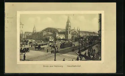 AK Hamburg, Hauptbahnhof, Strassenbahn