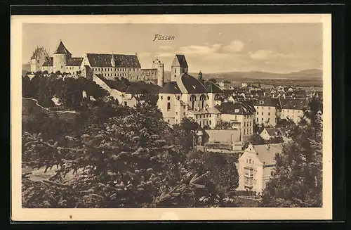 AK Füssen, Das Schloss aus der Vogelschau