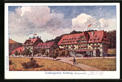 Künstler-AK Feldberg /Schwarzwald, Hotel Feldbergerhof