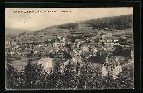 AK Bad Salzschlirf, Blick von der Ludwigshöhe auf den Ort