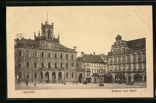 AK Weimar, Rathaus und Markt