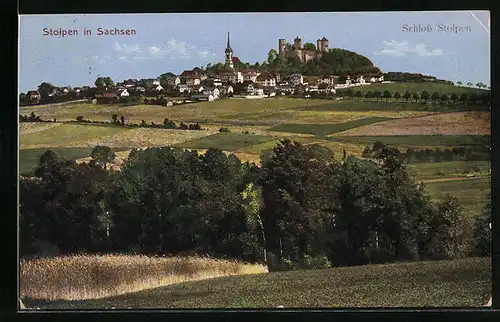 AK Stolpen i. S., Felder vor dem Schloss Stolpen