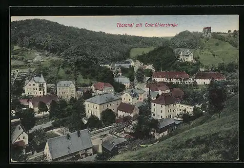 AK Tharandt, Talmühlenstrasse aus der Vogelschau