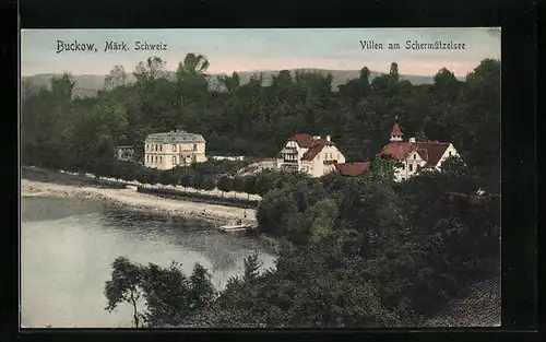 AK Buckow /Märk. Schweiz, Villen am Schermützelsee