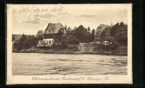 AK Leisnig i. Sa., Gasthaus Obstweinschänke Fischendorf